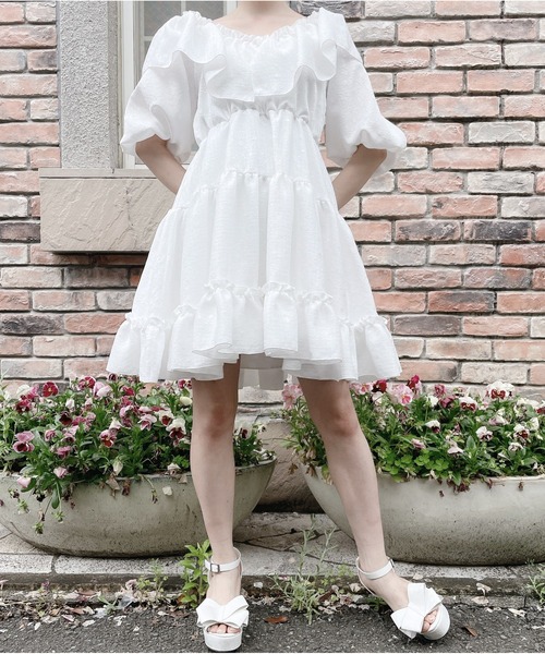 PAIN（ペイン）の「フラワーチェックジャガードドレス（ワンピース・レディース・ホワイト/ブラック・FREE）」の19枚目の写真