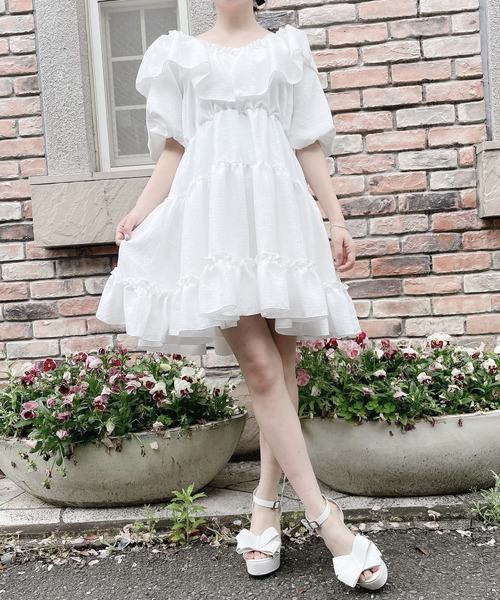 PAIN（ペイン）の「フラワーチェックジャガードドレス（ワンピース・レディース・ホワイト/ブラック・FREE）」の18枚目の写真