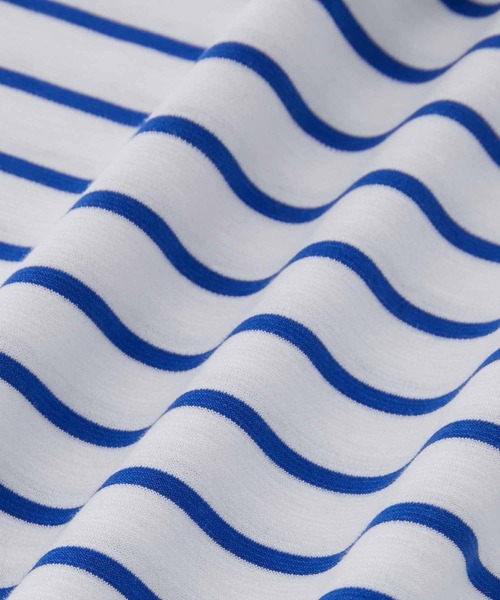 ADAM ET ROPE'（アダムエロペ）の「スーピマコットン 32Gポンチ ロイヤルクール オーバーサイズ ボーダーTシャツ（Tシャツ/カットソー・メンズ・ネイビー/ブルー系その他4・M/L）」の4枚目の写真