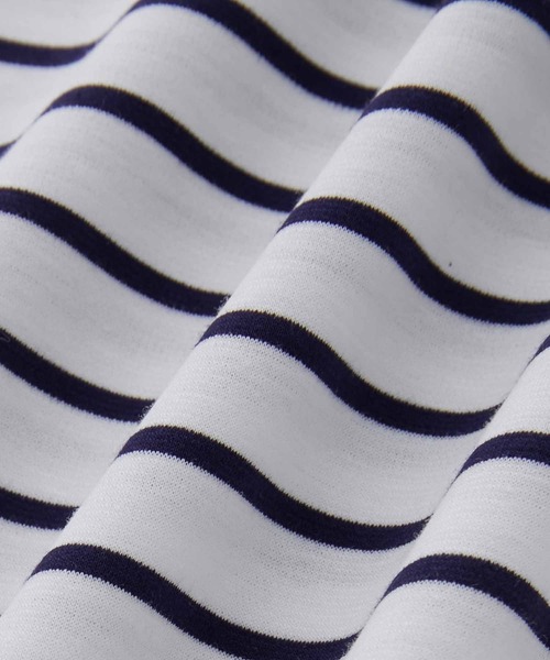 ADAM ET ROPE'（アダムエロペ）の「スーピマコットン 32Gポンチ ロイヤルクール オーバーサイズ ボーダーTシャツ（Tシャツ/カットソー・メンズ・ネイビー/ブルー系その他4・M/L）」の8枚目の写真