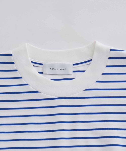 ADAM ET ROPE'（アダムエロペ）の「スーピマコットン 32Gポンチ ロイヤルクール オーバーサイズ ボーダーTシャツ（Tシャツ/カットソー・メンズ・ネイビー/ブルー系その他4・M/L）」の5枚目の写真
