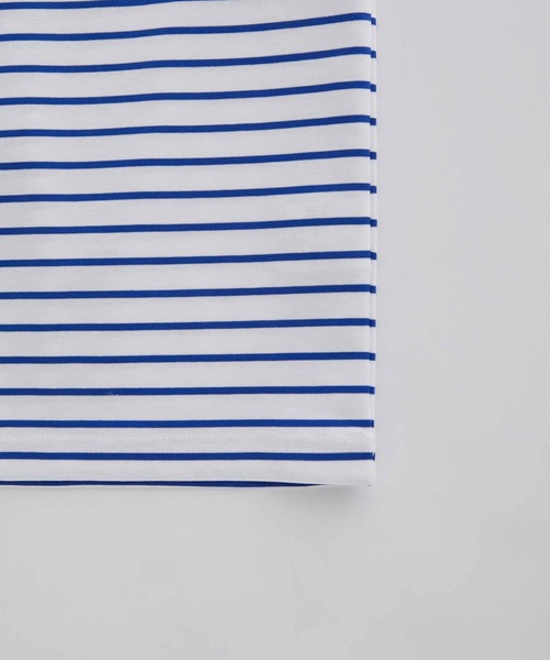 ADAM ET ROPE'（アダムエロペ）の「スーピマコットン 32Gポンチ ロイヤルクール オーバーサイズ ボーダーTシャツ（Tシャツ/カットソー・メンズ・ネイビー/ブルー系その他4・M/L）」の3枚目の写真