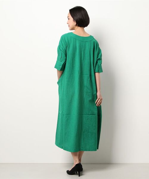 RODEO CROWNS WIDE BOWL（ロデオクラウンズワイドボウル）の「スキッパーリラックスワンピース（ワンピース・レディース・ピンク/グリーン/ライトベージュ・FREE）」の17枚目の写真