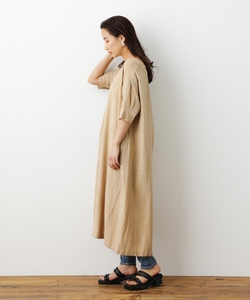 RODEO CROWNS WIDE BOWL（ロデオクラウンズワイドボウル）の「スキッパーリラックスワンピース（ワンピース・レディース・ピンク/グリーン/ライトベージュ・FREE）」の8枚目の写真