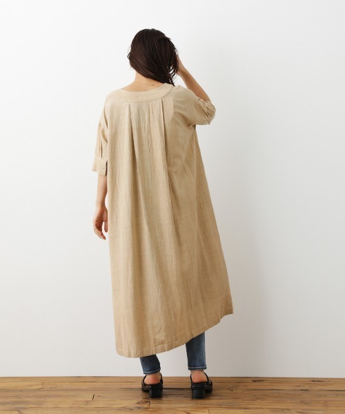 RODEO CROWNS WIDE BOWL（ロデオクラウンズワイドボウル）の「スキッパーリラックスワンピース（ワンピース・レディース・ピンク/グリーン/ライトベージュ・FREE）」の9枚目の写真