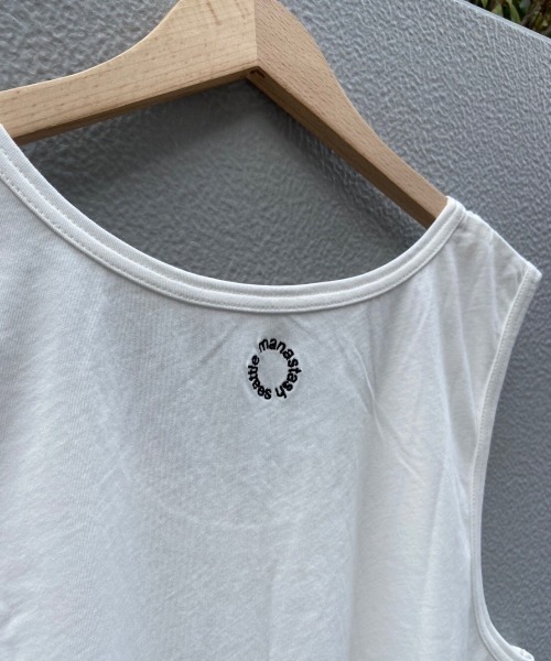 MANASTASH（マナスタッシュ）の「MANASTASH/マナスタッシュ　MS Circle logo tanktop　MSサークルロゴタンクトップ（タンクトップ・レディース・ホワイト/ブラック・MEDIUM/LARGE）」の10枚目の写真