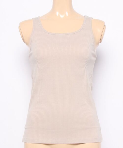 HONEYSUCKLE ROSE（ハニーサックルローズ）の「【HONEYSUCKLE ROSE】スクエアネックタンク（タンクトップ・レディース・ブラック/ホワイト/ライトベージュ/ホワイト×ブラック・S/M/L/LARGE/SMALL/MEDIUM）」の12枚目の写真