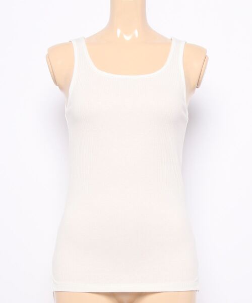 HONEYSUCKLE ROSE（ハニーサックルローズ）の「【HONEYSUCKLE ROSE】スクエアネックタンク（タンクトップ・レディース・ブラック/ホワイト/ライトベージュ/ホワイト×ブラック・S/M/L/LARGE/SMALL/MEDIUM）」の10枚目の写真