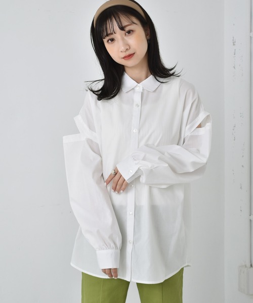 RETRO GIRL(レトロガール)の「アソート2WAYシャツ(シャツ/ブラウス・レディース・オフホワイト/グリーン/ブラック系その他/イエロー系その他・FREE)」の5枚目の写真