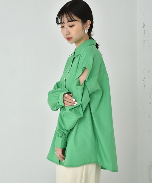 RETRO GIRL(レトロガール)の「アソート2WAYシャツ(シャツ/ブラウス・レディース・オフホワイト/グリーン/ブラック系その他/イエロー系その他・FREE)」の15枚目の写真