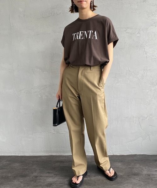 MICA&DEAL（マイカ＆ディール）の「[MICA&DEAL/マイカアンドディール] 別注 TRENTA ワイドシルエットロゴプリントTシャツ（Tシャツ/カットソー・レディース・ホワイト/ブラック/ブラウン・F）」の6枚目の写真