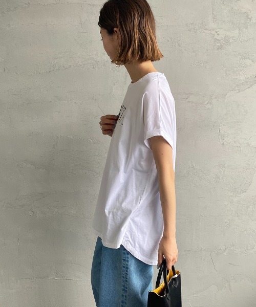 MICA&DEAL（マイカ＆ディール）の「[MICA&DEAL/マイカアンドディール] 別注 TRENTA ワイドシルエットロゴプリントTシャツ（Tシャツ/カットソー・レディース・ホワイト/ブラック/ブラウン・F）」の12枚目の写真