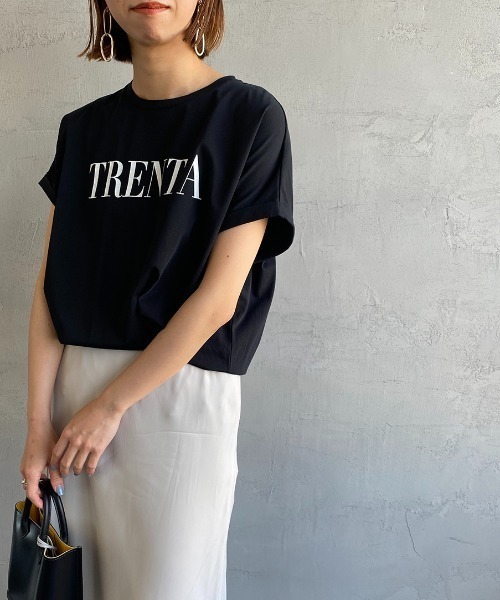 【新品未使用タグ付】MICA&DEAL　グレー　Tシャツ FREEサイズ MICA＆DEAL/マイカアンドディール】ロゴプリントフレンチ