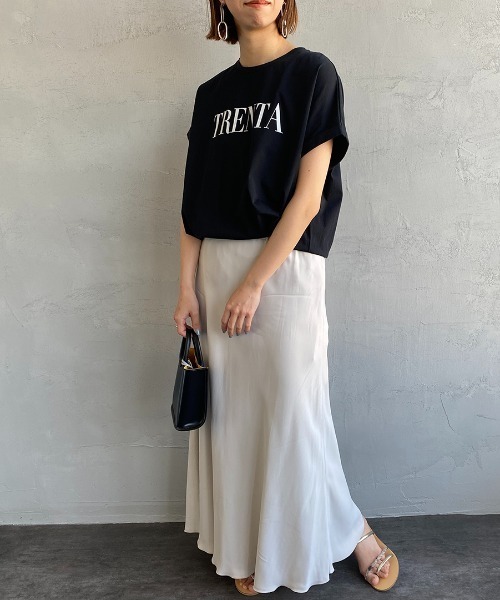 MICA&DEAL（マイカ＆ディール）の「[MICA&DEAL/マイカアンドディール] 別注 TRENTA ワイドシルエットロゴプリントTシャツ（Tシャツ/カットソー・レディース・ホワイト/ブラック/ブラウン・F）」の5枚目の写真