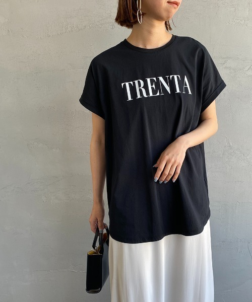 AMERICANA ✕MICA＆DEAL MICANAＴシャツ　黒 MICA&DEAL/マイカアンドディール] 別注 TRENTA ワイドシルエット