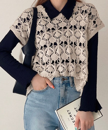 etade（エタード）の「【etade】openwork knitting vest etdwd22s003（ベスト）」