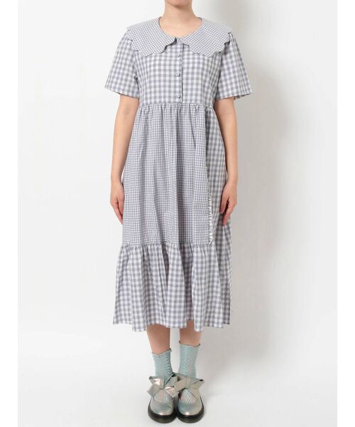 merry jenny（メリージェニー）の「ギンガムスカラップカラーワンピース（ワンピース・レディース・ベージュ/ラベンダー/ブラック・FREE）」の17枚目の写真