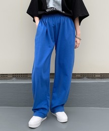 【LVEU.】スウェットロングパンツ / ボトムス パンツ スウェット ワイド ルーズ イージー カジュアル シンプル ブラック ピンク グリーン ブルー