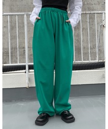 【LVEU.】スウェットロングパンツ / ボトムス パンツ スウェット ワイド ルーズ イージー カジュアル シンプル ブラック ピンク グリーン ブルー