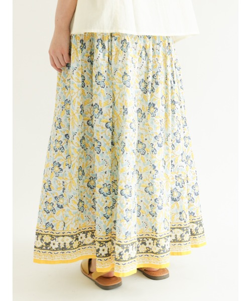 Samansa Mos2（サマンサ モスモス）の「【FROM INDIA】花柄スカート（スカート・レディース・ベージュ/ネイビー/サックスブルー・ﾌﾘ-）」の13枚目の写真