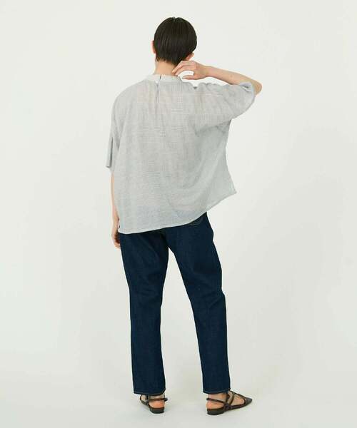 美品◎コンジェペイエアデュートリステス　シャーリングロングシャツ　ブラウス conges payes ADIEU TRISTESSE（コンジェ ペイエ アデュー