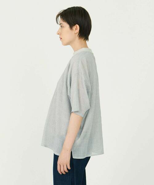 「conges payes ADIEU TRISTESSE」 半袖ブラウス 38 ブルー レディース conges payes ADIEU TRISTESSE 「conges TRISTESSE」 7分袖