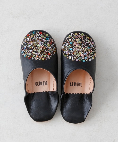 BIRTHDAY BAR（バースデイバー）の「＜育てるスリッパ＞ unm モロッカンスタイル バブーシュ ルームシューズ（ルームシューズ/スリッパ・レディース・ブラック/ベージュ/グリーン/パープル/ブラックミックス・フリー）」の3枚目の写真