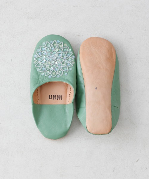 BIRTHDAY BAR（バースデイバー）の「＜育てるスリッパ＞ unm モロッカンスタイル バブーシュ ルームシューズ（ルームシューズ/スリッパ・レディース・ブラック/ベージュ/グリーン/パープル/ブラックミックス・フリー）」の8枚目の写真