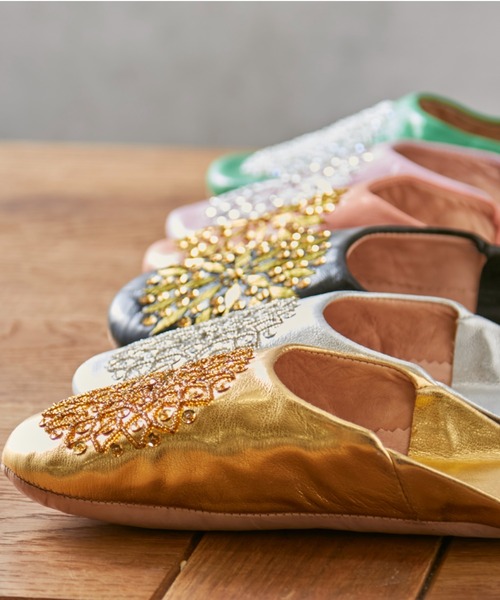 BIRTHDAY BAR（バースデイバー）の「＜育てるスリッパ＞ unm モロッカンスタイル バブーシュ ルームシューズ（ルームシューズ/スリッパ・レディース・ブラック/ベージュ/グリーン/パープル/ブラックミックス・フリー）」の13枚目の写真