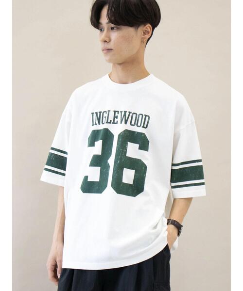 CRAFT STANDARD BOUTIQUE(クラフトスタンダードブティック)の「16/-OE天竺フットボールBIG-H/S-TEE *(Tシャツ/カットソー・メンズ・グリーン/ネイビー/ブラック・M/LL/L)」の5枚目の写真