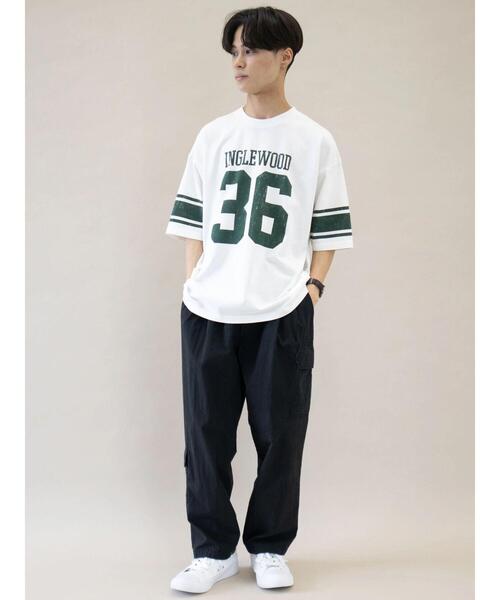 CRAFT STANDARD BOUTIQUE(クラフトスタンダードブティック)の「16/-OE天竺フットボールBIG-H/S-TEE *(Tシャツ/カットソー・メンズ・グリーン/ネイビー/ブラック・M/LL/L)」の7枚目の写真
