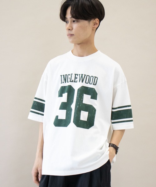 CRAFT STANDARD BOUTIQUE(クラフトスタンダードブティック)の「16/-OE天竺フットボールBIG-H/S-TEE *(Tシャツ/カットソー・メンズ・グリーン/ネイビー/ブラック・M/LL/L)」の3枚目の写真