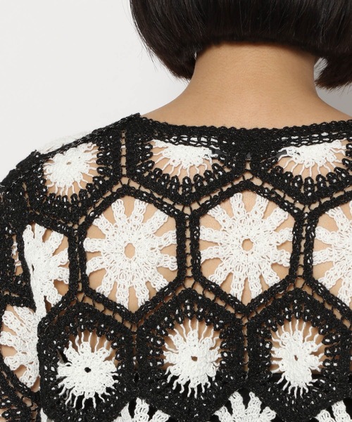 PAGEBOY（ページボーイ）の「クロシェライクショートカーディガン（カーディガン/ボレロ・レディース・ブラック/ライム/ブルー・FREE）」の9枚目の写真