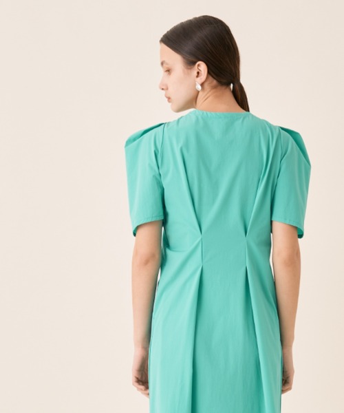Solace（ソレイス）の「ハイパワショルウエストタックロングワンピース / 前後2way / オケージョン対応（ワンピース・レディース・ブラック/グリーン・M/L）」の5枚目の写真
