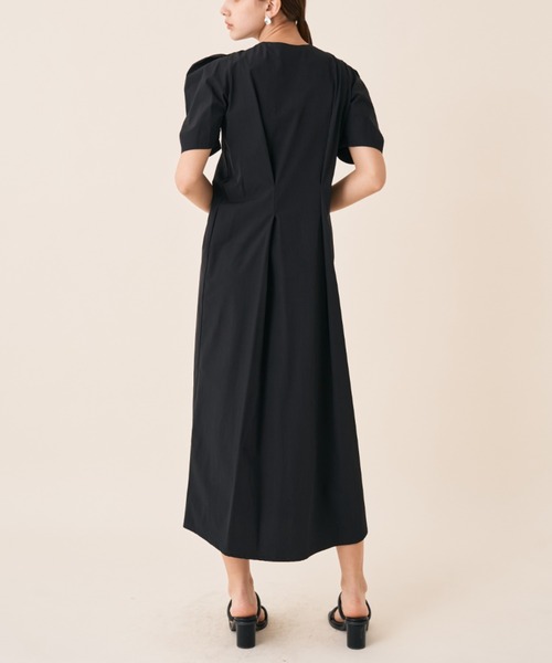 Solace（ソレイス）の「ハイパワショルウエストタックロングワンピース / 前後2way / オケージョン対応（ワンピース・レディース・ブラック/グリーン・M/L）」の9枚目の写真