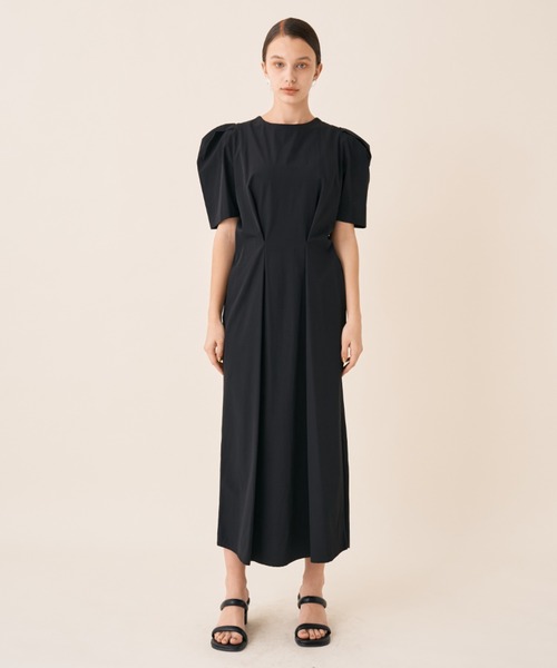 Solace（ソレイス）の「ハイパワショルウエストタックロングワンピース / 前後2way / オケージョン対応（ワンピース・レディース・ブラック/グリーン・M/L）」の16枚目の写真