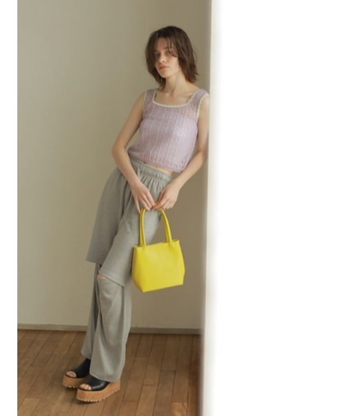AMAIL(アマイル)の「Knee cut loose pants(スウェットパンツ・レディース・グレー/ブルー・FREE)」の6枚目の写真