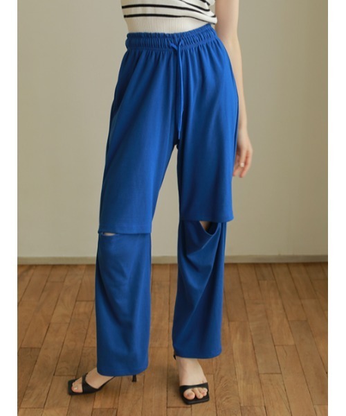 AMAIL(アマイル)の「Knee cut loose pants(スウェットパンツ・レディース・グレー/ブルー・FREE)」の19枚目の写真