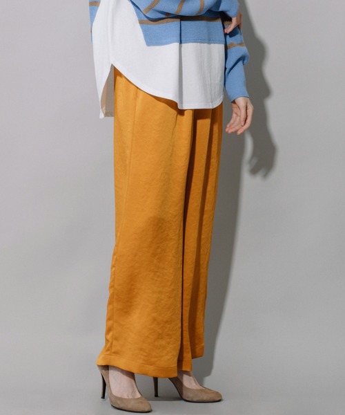 Munich(ミューニック)の「ヴィンテージヘビーサテンギャザーワイドパンツ(その他パンツ・レディース・ベージュ/カーキ/ターコイズブルー/マスタード・S/M/XS)」の9枚目の写真