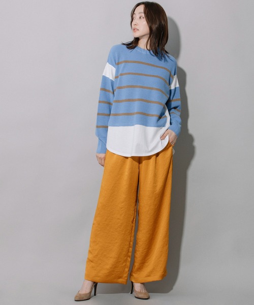 Munich(ミューニック)の「ヴィンテージヘビーサテンギャザーワイドパンツ(その他パンツ・レディース・ベージュ/カーキ/ターコイズブルー/マスタード・S/M/XS)」の5枚目の写真