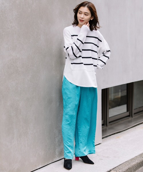 Munich(ミューニック)の「ヴィンテージヘビーサテンギャザーワイドパンツ(その他パンツ・レディース・ベージュ/カーキ/ターコイズブルー/マスタード・S/M/XS)」の11枚目の写真