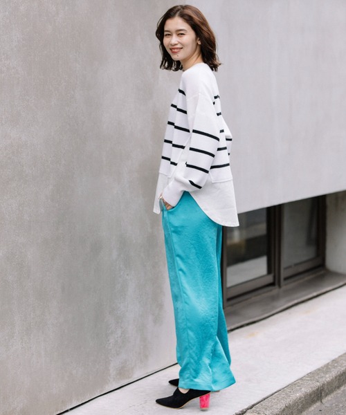 Munich(ミューニック)の「ヴィンテージヘビーサテンギャザーワイドパンツ(その他パンツ・レディース・ベージュ/カーキ/ターコイズブルー/マスタード・S/M/XS)」の12枚目の写真