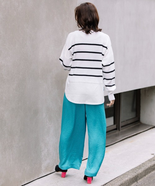 Munich(ミューニック)の「ヴィンテージヘビーサテンギャザーワイドパンツ(その他パンツ・レディース・ベージュ/カーキ/ターコイズブルー/マスタード・S/M/XS)」の13枚目の写真