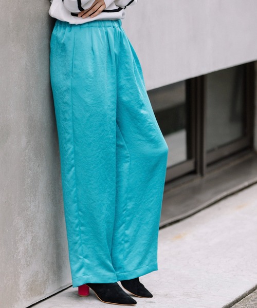 Munich(ミューニック)の「ヴィンテージヘビーサテンギャザーワイドパンツ(その他パンツ・レディース・ベージュ/カーキ/ターコイズブルー/マスタード・S/M/XS)」の15枚目の写真