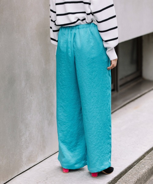 Munich(ミューニック)の「ヴィンテージヘビーサテンギャザーワイドパンツ(その他パンツ・レディース・ベージュ/カーキ/ターコイズブルー/マスタード・S/M/XS)」の16枚目の写真