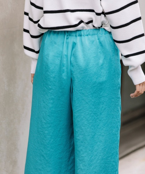 Munich(ミューニック)の「ヴィンテージヘビーサテンギャザーワイドパンツ(その他パンツ・レディース・ベージュ/カーキ/ターコイズブルー/マスタード・S/M/XS)」の20枚目の写真