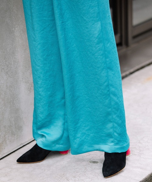Munich(ミューニック)の「ヴィンテージヘビーサテンギャザーワイドパンツ(その他パンツ・レディース・ベージュ/カーキ/ターコイズブルー/マスタード・S/M/XS)」の21枚目の写真