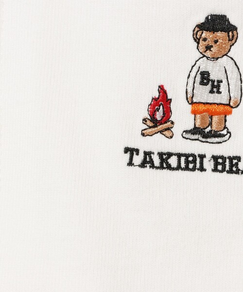 BEAMS HEART（ビームスハート）の「【ユニセックス】タキビ ベアー ロングスリーブ Tシャツ（Tシャツ/カットソー・メンズ・ホワイト/ネイビー/オリーブ・SMALL/MEDIUM/LARGE/X-LARGE）」の19枚目の写真