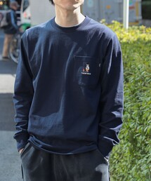 BEAMS HEART | 【ユニセックス】タキビ ベアー ロングスリーブ Tシャツ(Tシャツ/カットソー)