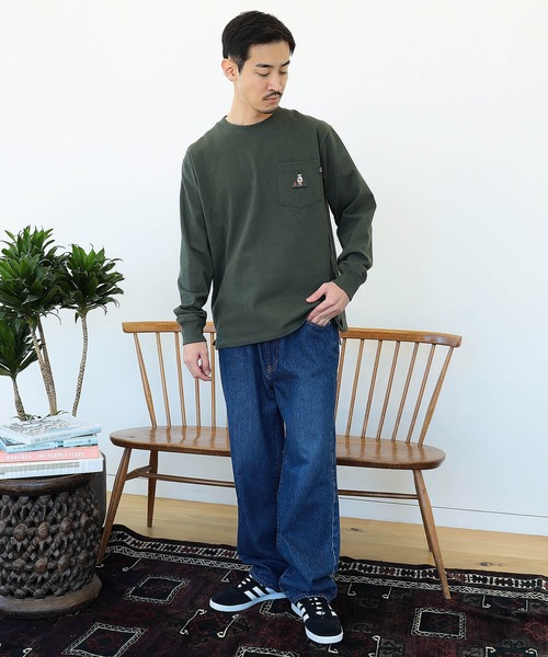 BEAMS HEART（ビームスハート）の「【ユニセックス】タキビ ベアー ロングスリーブ Tシャツ（Tシャツ/カットソー・メンズ・ホワイト/ネイビー/オリーブ・SMALL/MEDIUM/LARGE/X-LARGE）」の14枚目の写真